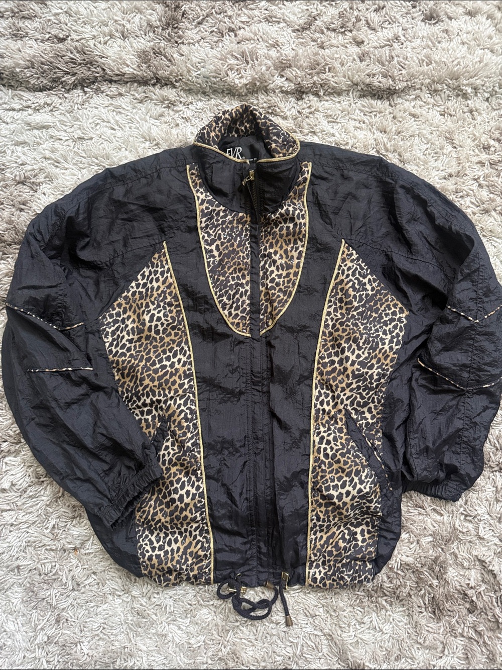 Vintage Cheetah Print Panel Windbreaker Sz M